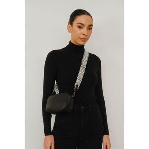 CLAUDIA CANOVA Faux Leather Crossbody Camera‎ Bag Black